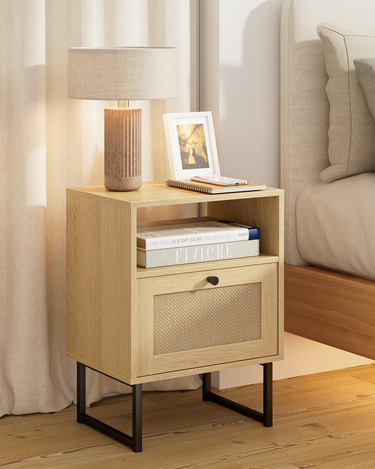 Rattan Boho Nightstand