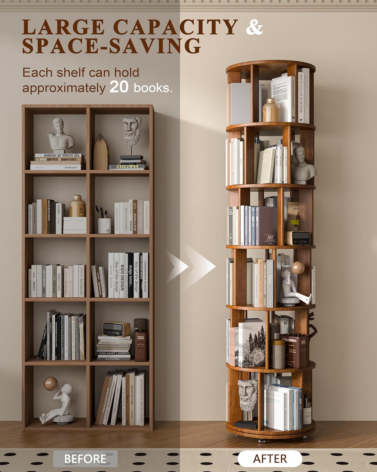 Bookshelf with books