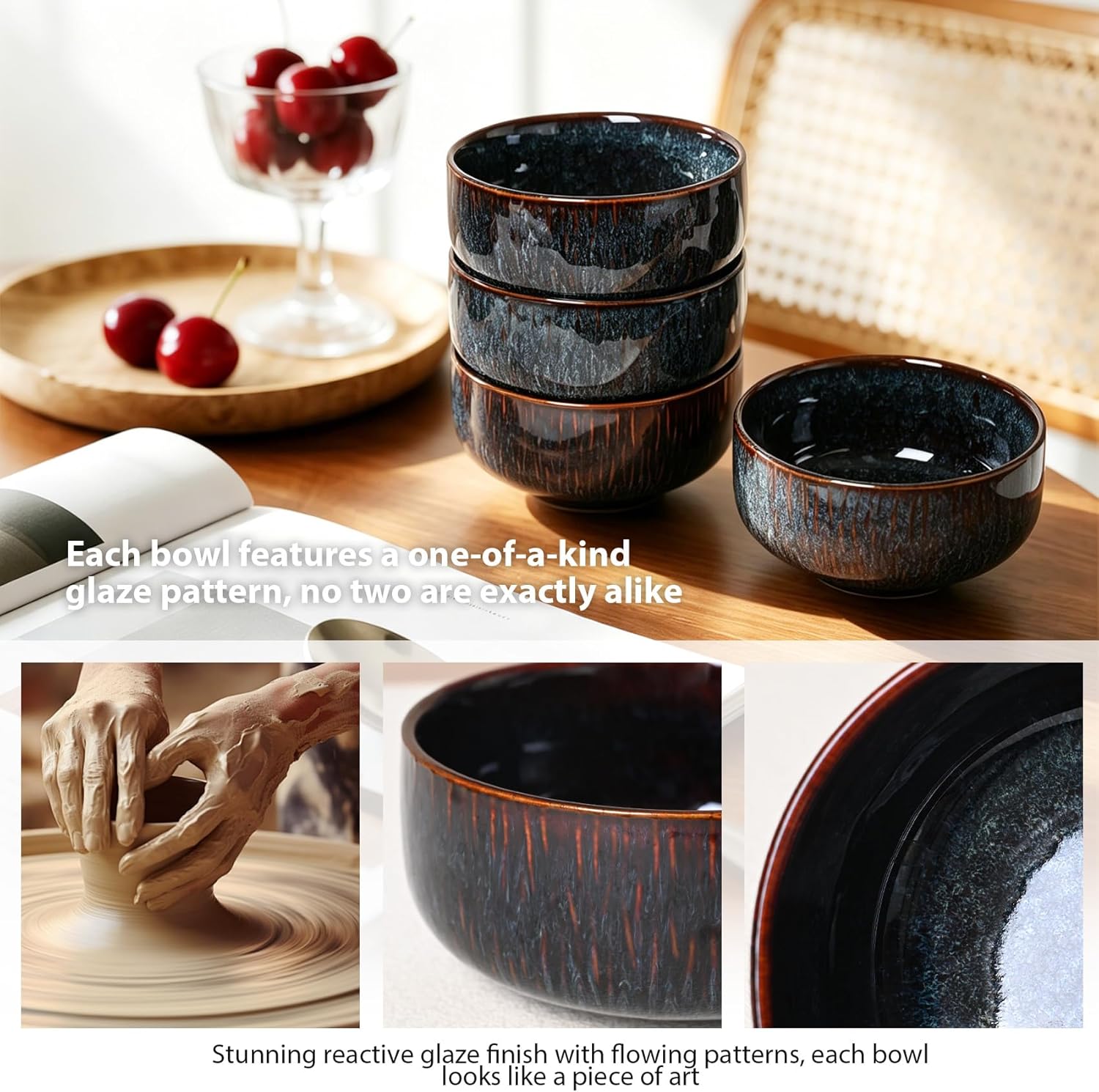CLAYORA Stoneware Bowls Set