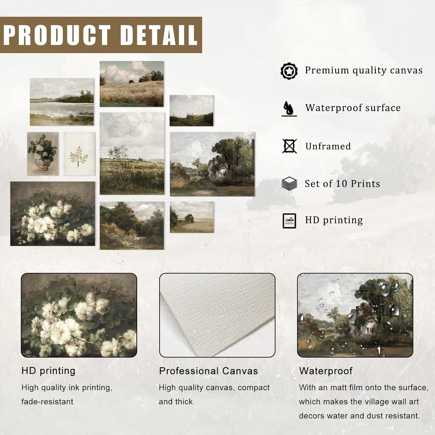 Uniro Vintage Wall Art Prints